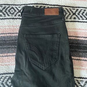 black ripped hollister jeans